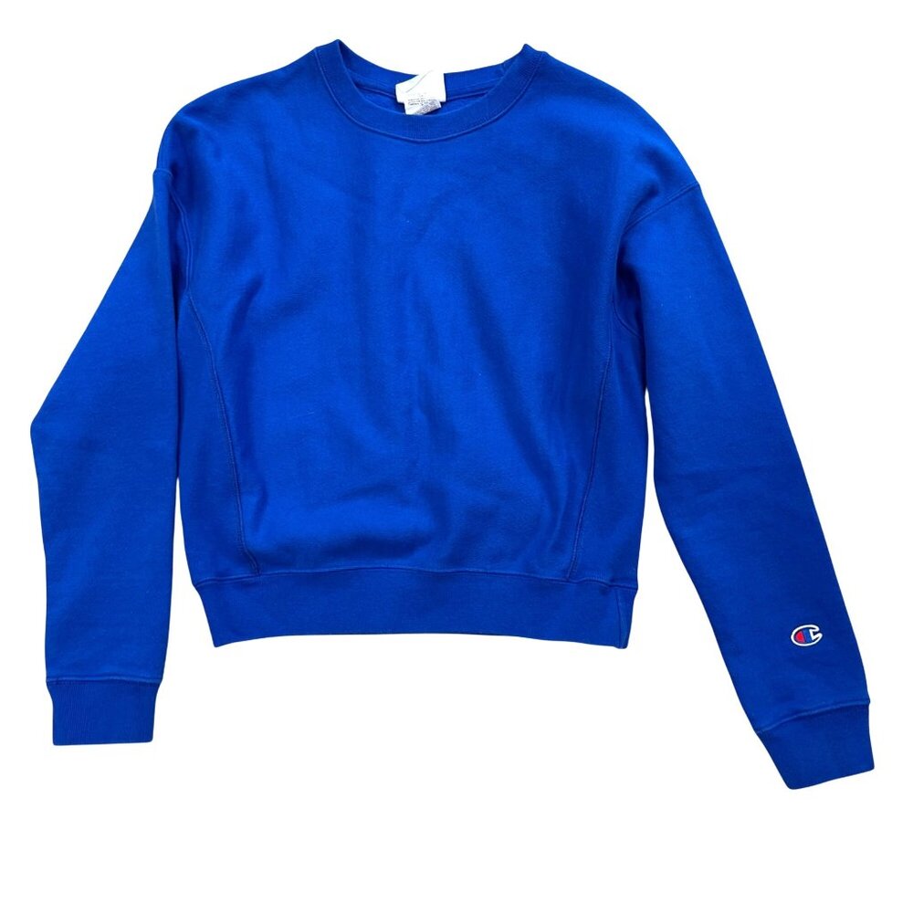 Vintage Champion Reverse Weave Pullover Sweatshirt‎ Unisex Size Small Blue Knit